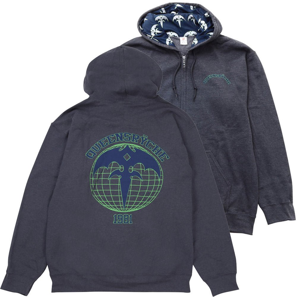 QUEENSRYCHE クイーンズライク - ATHLETIC GLOBE HOODIE / ジップ / 限定 / パーカー・スウェット / メンズ - PGS